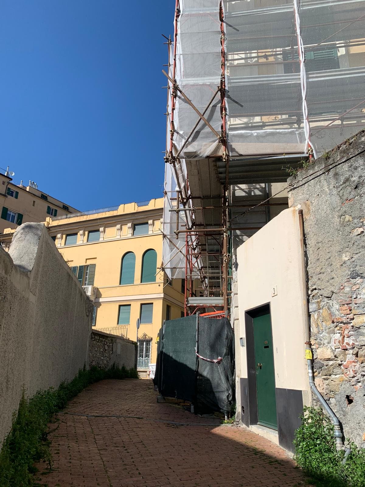 Copertura provvisoria con ponteggio – cantiere Basaluzzo