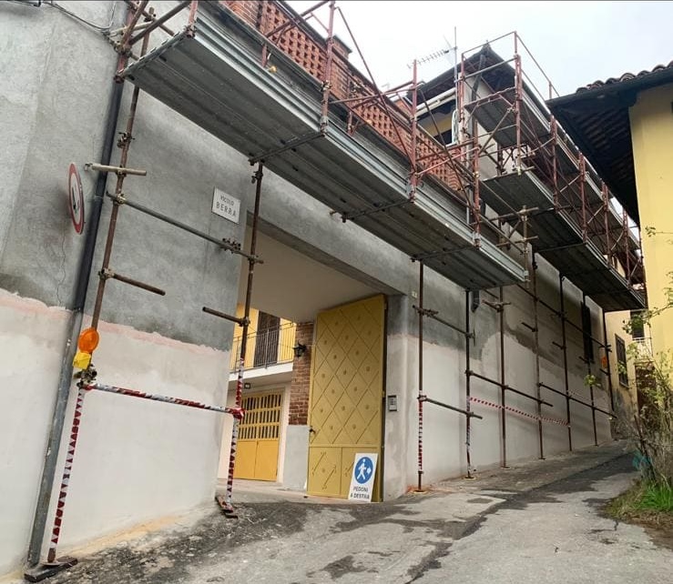 Copertura provvisoria con ponteggio – cantiere Basaluzzo